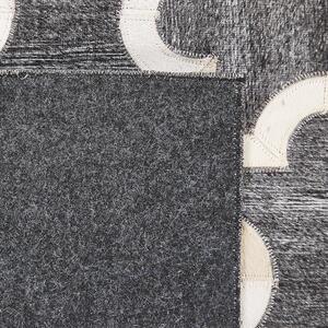 Kožený koberec 140 x 200 cm šedo-béžový YEDISU