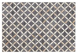 Kožený koberec 140 x 200 cm šedobéžový GENC