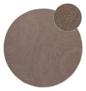 Taupe ručně tkaný vlněný kulatý koberec ø 150 cm Calmio – Hanse Home