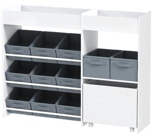 Dětský regál na hračky s 11 boxy, bílo-šedý 311-089V90WT