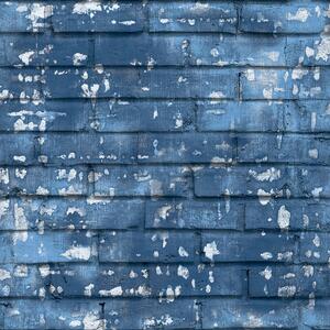 Modrá vliesová tapeta cihly, cihlová zeď, 16662, Friends & Coffee, Cristiana Masi by Parato