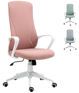 Otáčecí kancelářská židle Vinsetto pro mládež s výškově nastavitelnou funkcí houpání, opěrkami a vysokým opěradlem 62x56x110-119,5 cm Růžová | Aosom