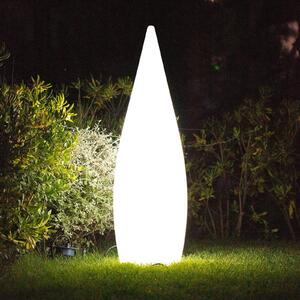 Lumisky Terasová lampa Classy, bílá, E27, výška 120 cm, plast, Bílá / opál, Plast