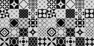 Obkladové panely 3D PVC 0003, cena za kus, rozměr 960 x 485 mm, mozaika Barcelona černo-bílá, IMPOL TRADE