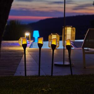 Lumisky Solární LED lampa s kolíkem do země FARELY, černá, výška 60 cm, sada 4 ks, Černá, Plast, Moderní