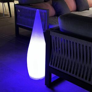 Lumisky LED solární terasová lampa Classy, bílá, výška 80 cm, RGBW, Bílá / opál, Plast