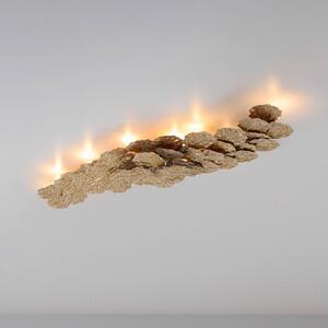 Paul Neuhaus Stropní světlo Virella, barva staré mosazi, délka 110 cm, kov, stmívatelný, Bronz / starožitná mosaz, Obývací pokoj / jídelna, Hliník