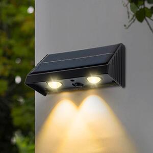 Lumisky LED solární nástěnné světlo Kyla, černá, šířka 11 cm, sada 4 ks, Černá, Plast, Moderní