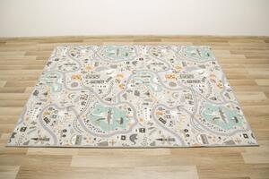 Makro Abra Dětský kusový koberec ULIČKY 04 pastelový Rozměr: 100x200 cm