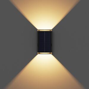 Lumisky LED solární nástěnné světlo Rody, černá, výška 16 cm, sada 2 ks, IP65, Černá, Plast, Moderní