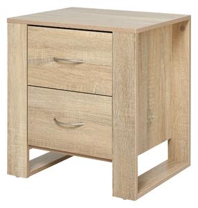 Noční stolek HOMCOM se zásuvkami a moderním stylem pro ložnici a obývací pokoj 48x39x54 cm Přirozený | Aosom