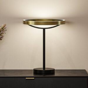 Paulmann LED stolní lampa Melira s osvětlením, černá/zlatá, výška 37 cm, stmívatelný, Černá, Obývací pokoj / jídelna, kov, Moderní