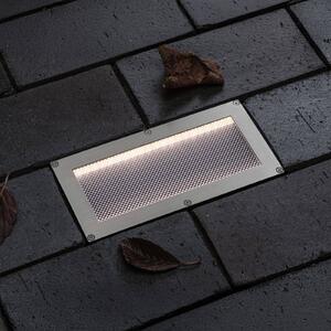 Paulmann LED solární podlahová zářivka Sorea, železná, délka 20 cm, 3000 K, Hliník / šedá / zinek, Nerezová ocel, Zapuštěné hranaté