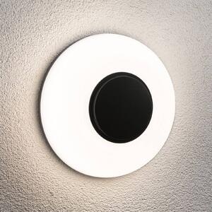 Paulmann LED nástěnné světlo Aureva, antracitová, Ø 22 cm, stmívatelný, Černá, Plast, Moderní