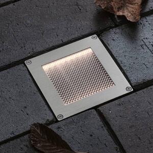 Paulmann LED solární zapuštěná podlahová lampa Sorea, železná, délka 10 cm,, Hliník / šedá / zinek, Nerezová ocel, Zapuštěné hranaté