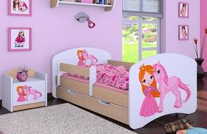 Dětská postel se šuplíkem 180x90cm PRINCEZNA A JEDNOROŽEC