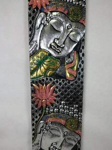 Závěsná dekorace BUDHA stříbrný, 120 cm, exotické dřevo, ruční práce