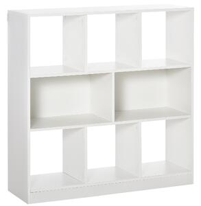 HOMCOM Knihovna s 8 Přihrádkami, Moderní Policový Stojan do Obývacího Pokoje, Ložnice, Kanceláře 97,5x30x100 cm Bílý | Aosom