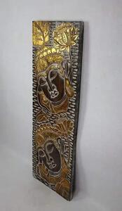 Závěsná dekorace BUDHA hnědý, 120x40 cm, exotické dřevo, ruční práce