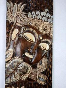 Závěsná dekorace BUDHA hnědý, 120 cm, exotické dřevo, ruční práce