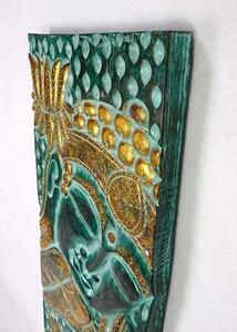 Závěsná dekorace BUDHA zelený, 120 cm, exotické dřevo, ruční práce