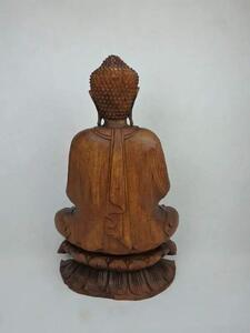 Socha BUDHA sedící, 80 cm, exotické dřevo, ruční práce, Thajsko (Veliká socha BUDHY)