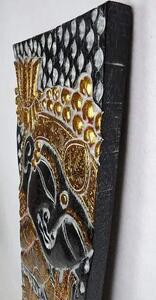 Závěsná dekorace BUDHA černý, 120cm, exotické dřevo, ruční práce