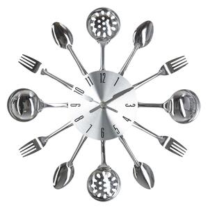 Nástěnné hodiny Cutlery, chromová
