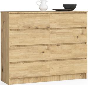 AKORD Furniture Factory OP0LK-120SZ8ART, Dub, 8 zásuvka/zásuvek, Matný, 16 mm, 51 cm, 400 mm