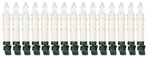 Livarno Home LED svíčky na vánoční stromek, 15 kusů (krémová se štrasovými kamínky) (100337443002)