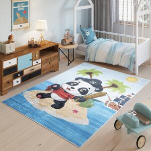 Chemex Dětský koberec Emma Kids - panda pirát - modrý Rozměr koberce: 80x150 cm