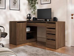 Rohový PC stůl Heron, Barvy: ořech okapi 5903211508790