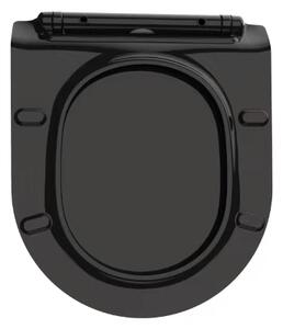 CERANO - WC sedátko se zpomalovacím mechanismem Sedile - slim - černá lesklá - 36,4x4,9x42,7 cm