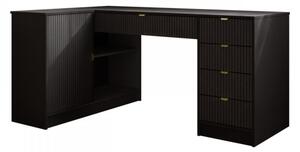 Rohový PC stůl Razimo, Barvy: bílý velvet 5903211508806