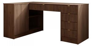 Rohový PC stůl Razimo, Barvy: bílý velvet 5903211508806