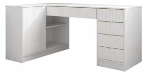 Rohový PC stůl Razimo, Barvy: bílý velvet 5903211508806