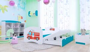 Dětská postel pro DVA (s výsuvným lůžkem) 160x80 cm - HASIČI