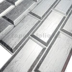 Obkladové panely 3D PVC TP10028319, rozměr 966 x 484 mm, obklad bílý platan, GRACE