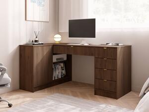 Rohový PC stůl Razimo, Barvy: ořech okapi 5903211508844