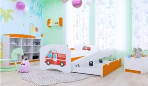 Dětská postel pro DVA (s výsuvným lůžkem) 160x80 cm - HASIČI