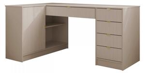 Rohový PC stůl Razimo, Barvy: bílý velvet 5903211508806