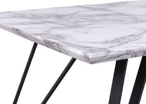 Jídelní stůl mramorový vzhled bílý / černý 150 x 80 cm MOLDEN
