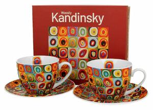 Porcelánový šálek s podšálkem Kandinskij Squares 270 ml sada 2ks