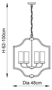 Endon 81914 - Lustr na řetězu EDREA 4xE14/6W/230V mosaz