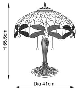 Endon 64093 - Stolní lampa Tiffany DRAGONFLY 2xE27/60W/230V pr. 41 cm