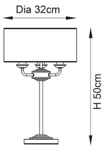 Endon 99149 - Stolní lampa HIGHCLERE 3xE14/18W/230V šedá/lesklý chrom