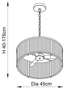 Endon 106282 - Lustr na řetězu RIDGETON 3xE14/6W/230V mosaz