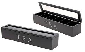 Dřevěný organizér na čaj Tea Box, 43x8,5 cm