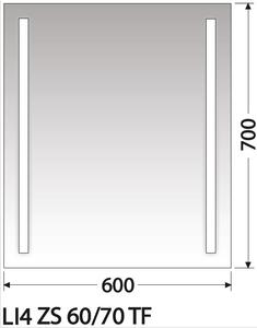 INTEDOOR zrcadlo s LED osvětlením LI4 ZS 60/70 TF