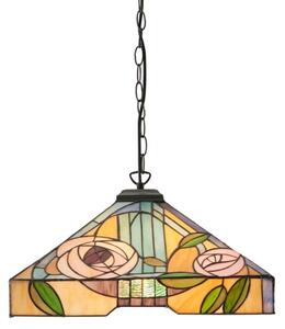 Endon 64384 - Lustr na řetězu Tiffany WILLOW 3xE27/60W/230V